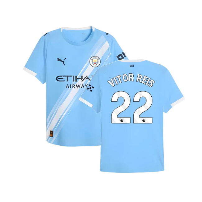 2025-2026 Man City Authentic Home Jersey (Vitor Reis 22)