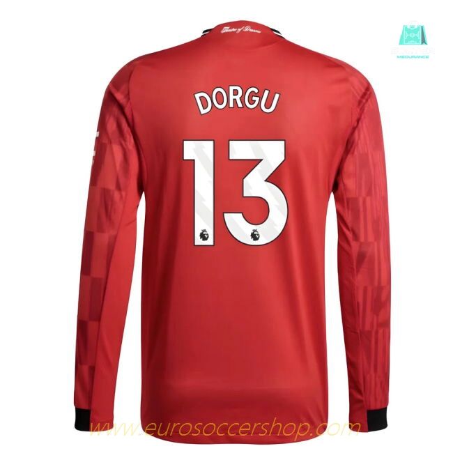 2025-2026 Man Utd Authentic Long Sleeve Home Shirt (Dorgu 13)