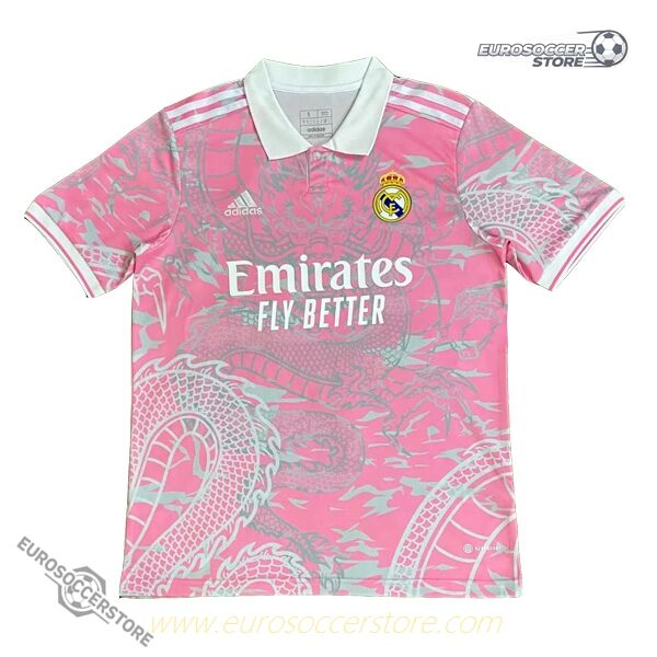 Real Madrid Pink Dragon Themed Concept Football Jersey for the 23-24 Season
