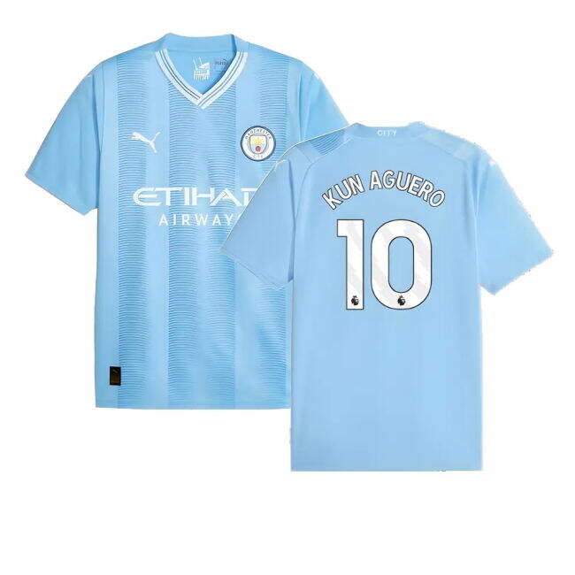 2023-2024 Man City Home Shirt (KUN AGUERO 10)