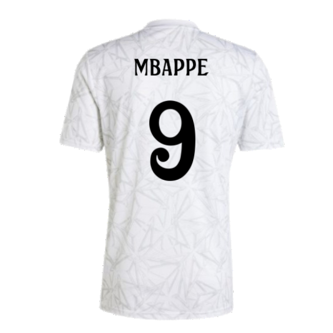 Mbappe 9 Match Worn Style Real Madrid Top Level Home Pro Level Shirt