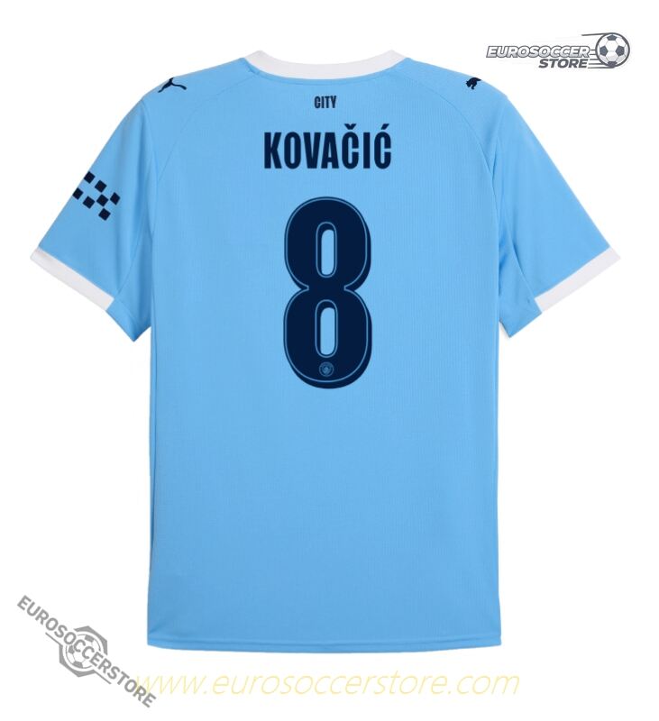 25-26 Season Manchester City Home UCL Jersey Featuring Kovačić #8