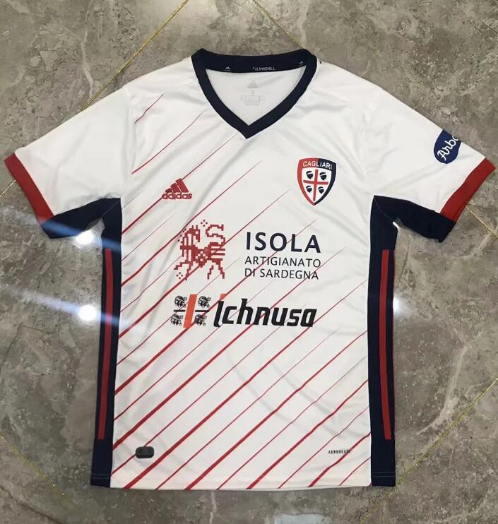 Breathable Cagliari 20-21 Away White Soccer Shirt Jersey