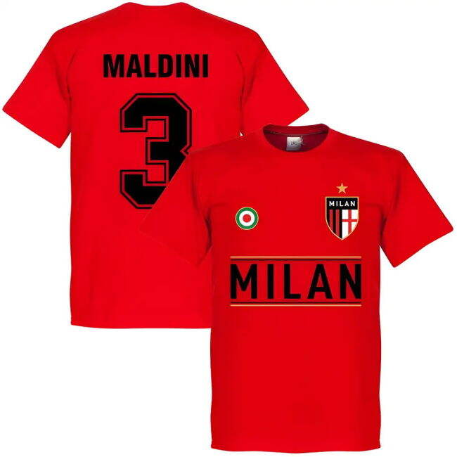 Milan Maldini 3 Team T-Shirt - Red