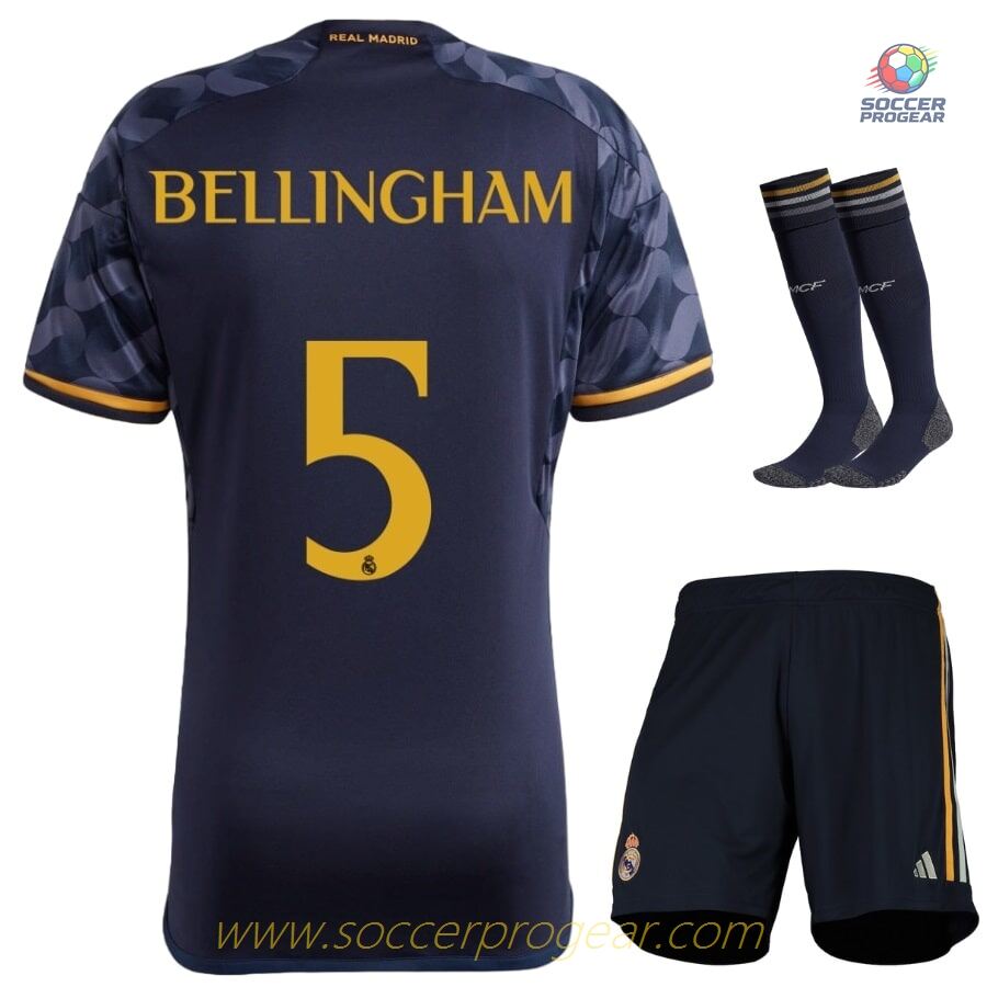 Real Madrid Away Kids Edition Soccer Uniform Soccer Jersey 2023 2024 Bellingham