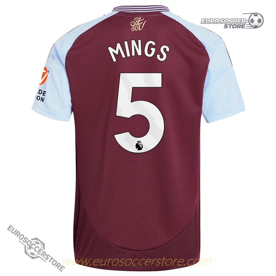 Aston Villa 24-25 Home Jersey Featuring Mings #5