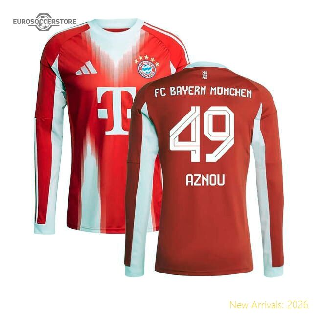 Superior 2025-2026 Bayern Munich Long Sleeve First Jersey (aznou 49)