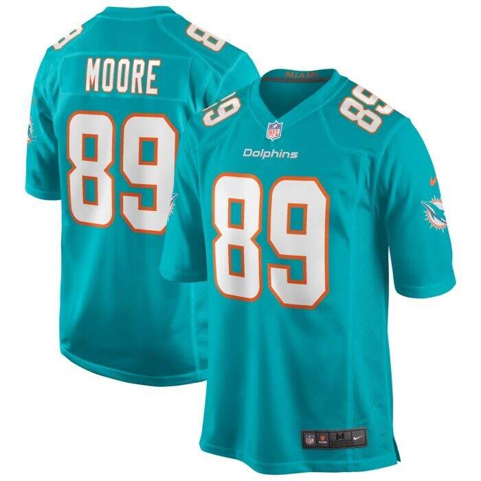Men's Miami Dolphins Nat Moore Nike Aqua Game Retired Play...