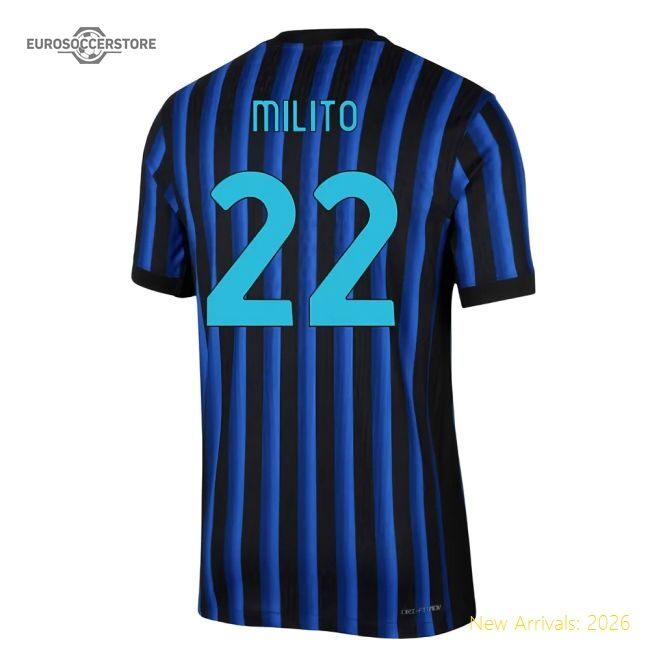 2025-2026 Inter Milan Home Authentic Jersey Milito Nike Dri-fit
