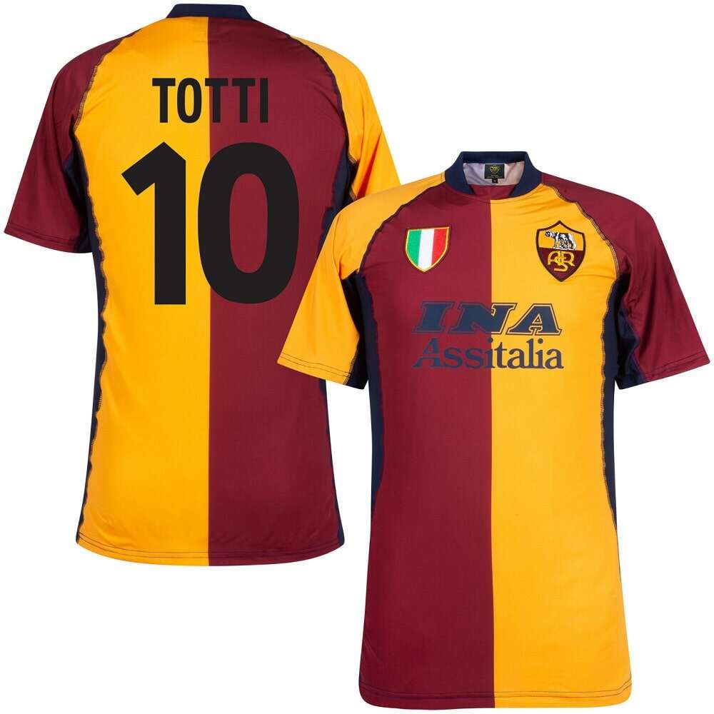 COPA AS ROMA Genuine HOME TOTTI RETRO JERSEY 2001-2002