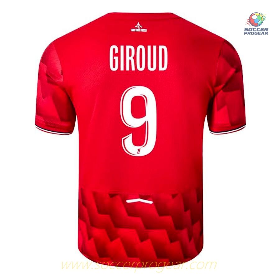 LOSC Home Football Team Shirt Youth Football Jersey 2025-2026 Season Olivier Giroud