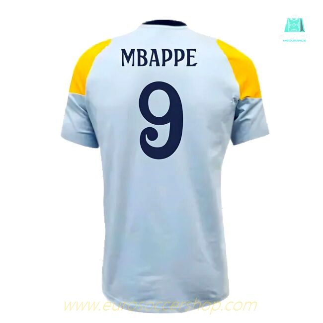 2024-2025 Real Madrid Training Tee (Glow Blue) (Mbappe 9)