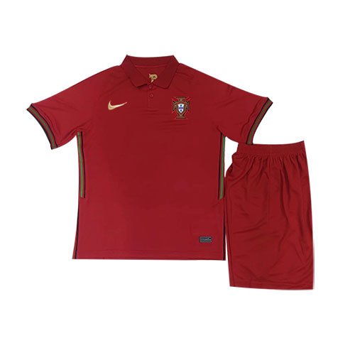Kids Portugal Euro 2020 Home Red Soccer KitShirtShorts - Official
