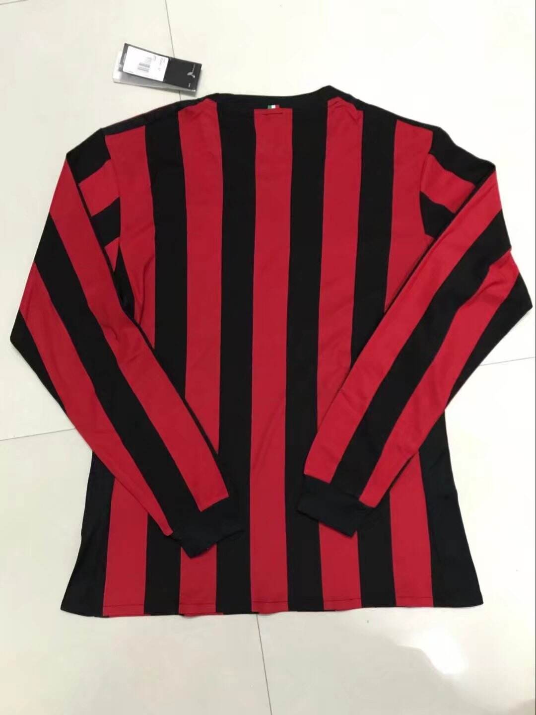 Authentic Comfort Fit AC Milan Home 201718 LS Soccer Shirt