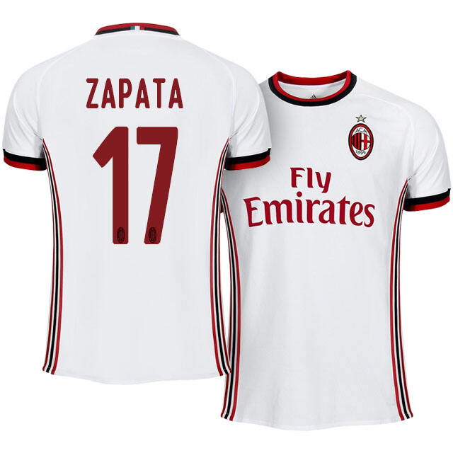 AC Milan Away 201718 Cristián Zapata 17 Soccer Jersey Shirt -