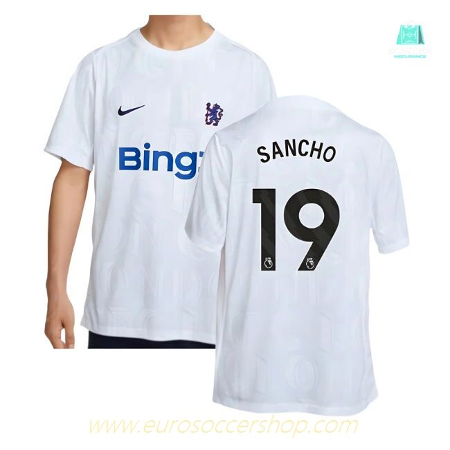 2025-2026 Chelsea Academy Pro Pre-Match Football Top (White) (Sancho 19)