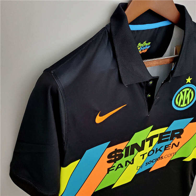 Inter Milan 21-22 Third Black Soccer Jersey Football Shirt - Official