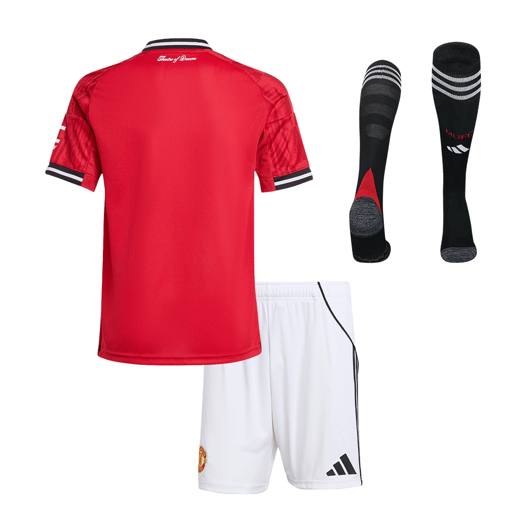Manchester United Home Kids Soccer Jerseys Full Kit 2025/26
