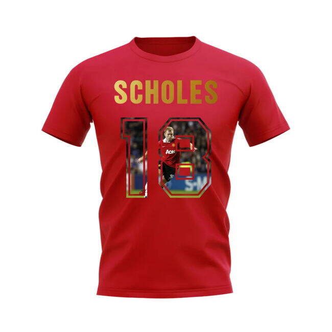 T-Shirt for Paul Scholes Name And Number Manchester United fans (Adult