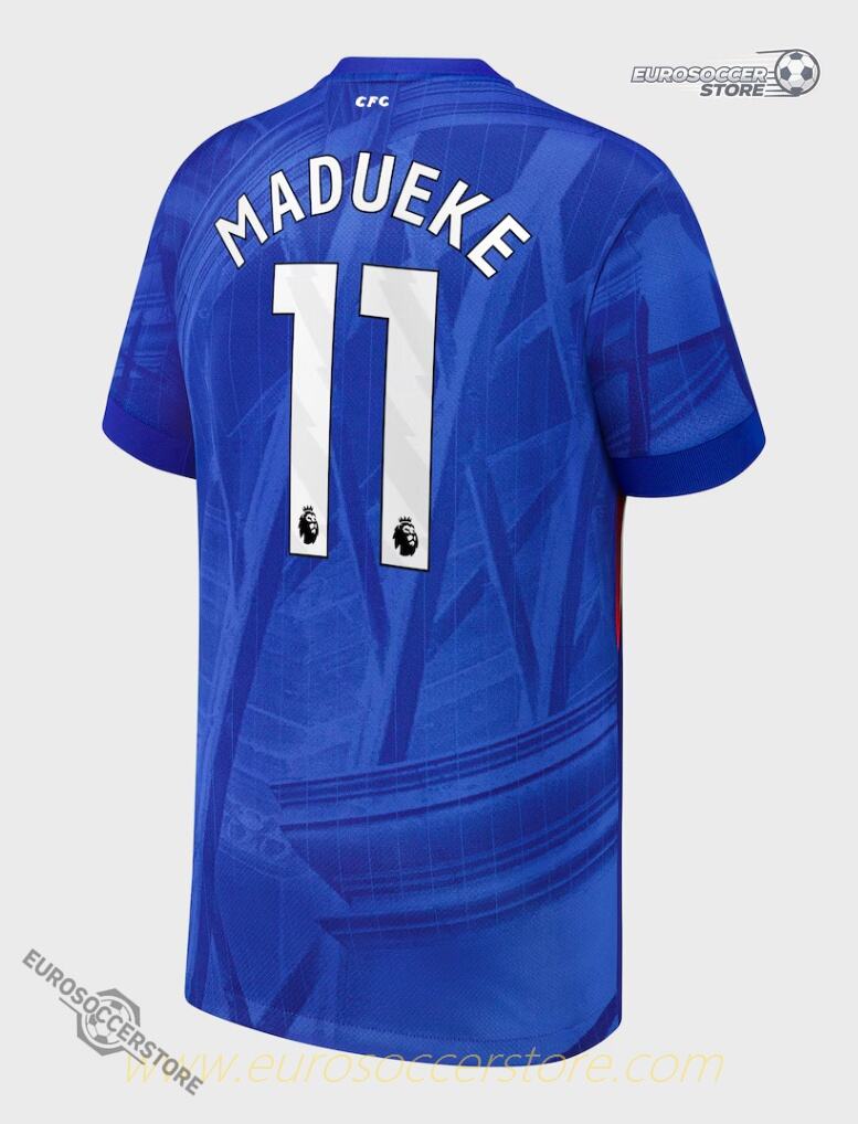 Chelsea's 25-26 Home Jersey featuring MADUEKE with the number 11