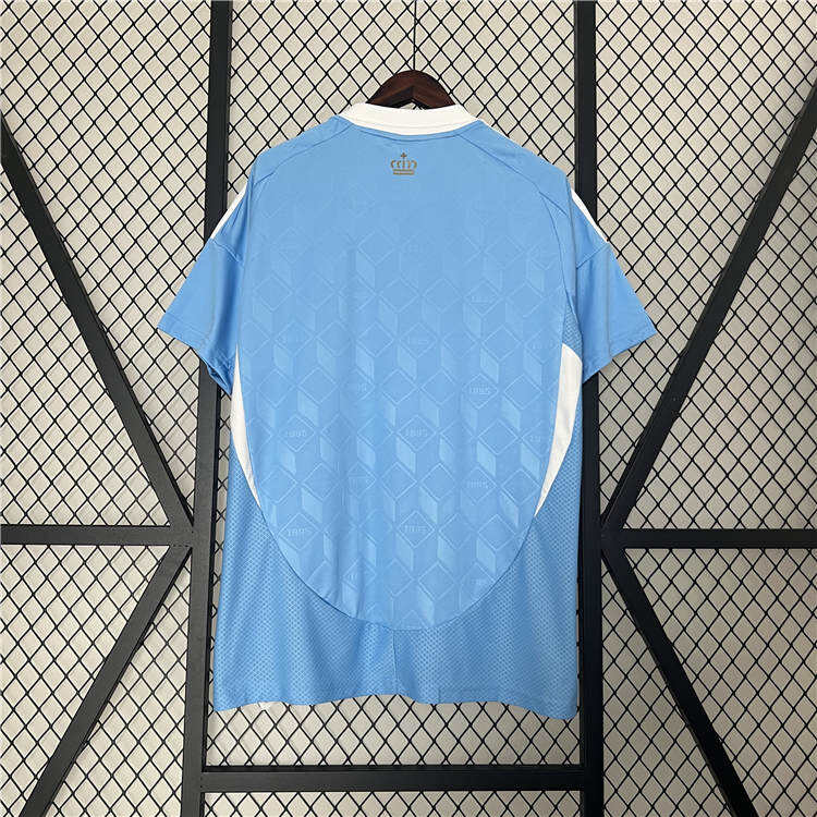 Durable UEFA Euro 2024 Belgium Away Blue Football Shirt Soccer Jersey