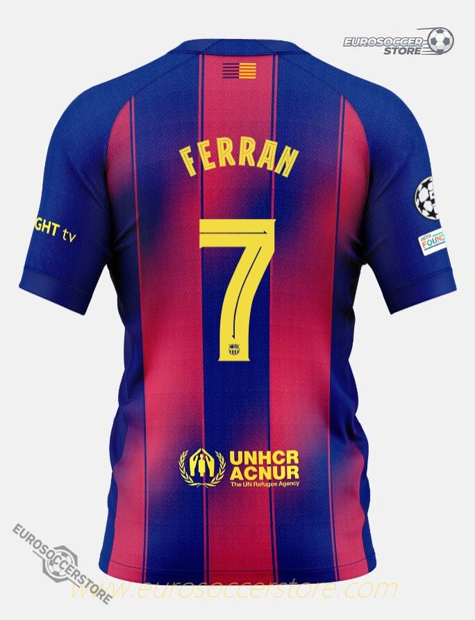 FERRAN 7 Barcelona Home Jersey for the 25-26 Champions League Season