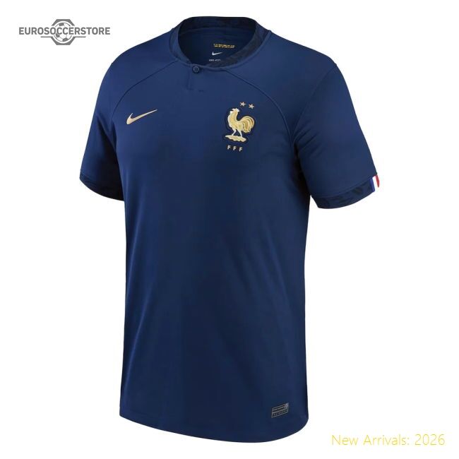 France 2022-2023 Top Home Jersey - Retro Movement Slim Sleek