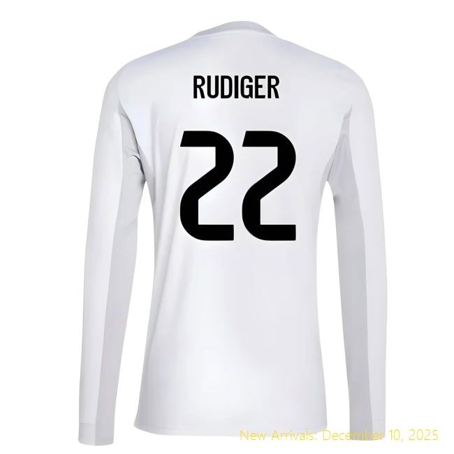 2025-2026 Real Madrid Long Sleeve RM Professional Home Shirt (Rudiger