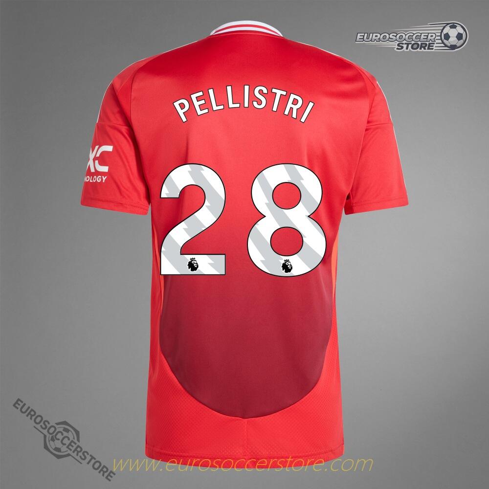 Manchester United's PELLISTRI 28 Home Jersey for the 24-25 season.
