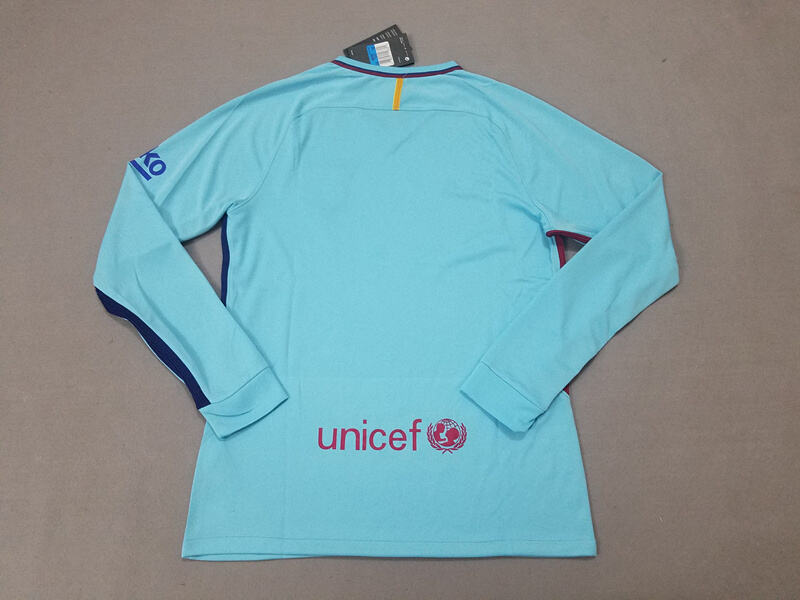 Advanced Fabric Barca Barcelona Away 201718 LS Soccer Jersey Shirt