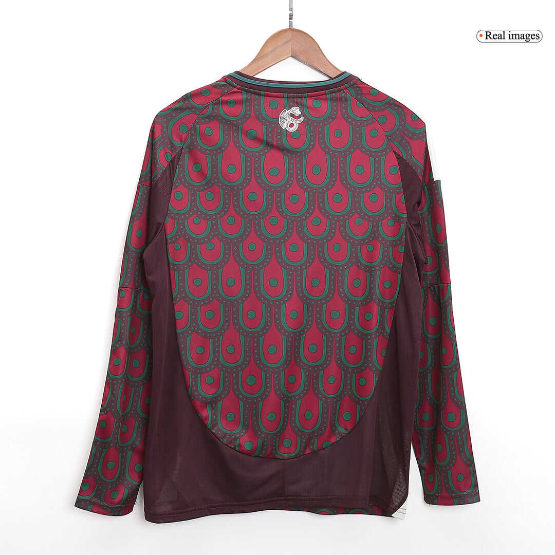 Men's Mexico Home Long Sleeve Soccer Jersey Copa Am¨¦rica 2024Authenti