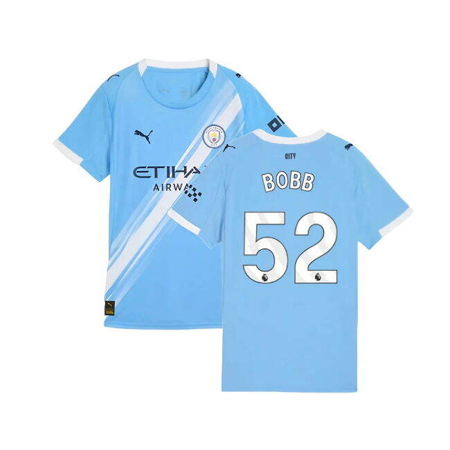 Man City 2025-20 Home Football Shirt with Bobb Printing M Women S