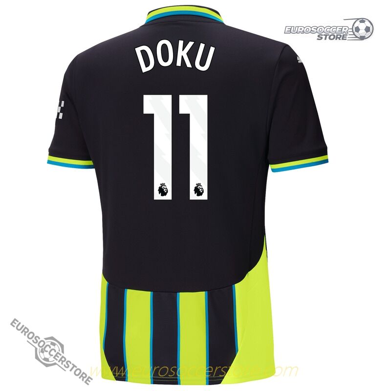 The 24-25 Away Jersey of Manchester City, featuring Doku with the number 11.