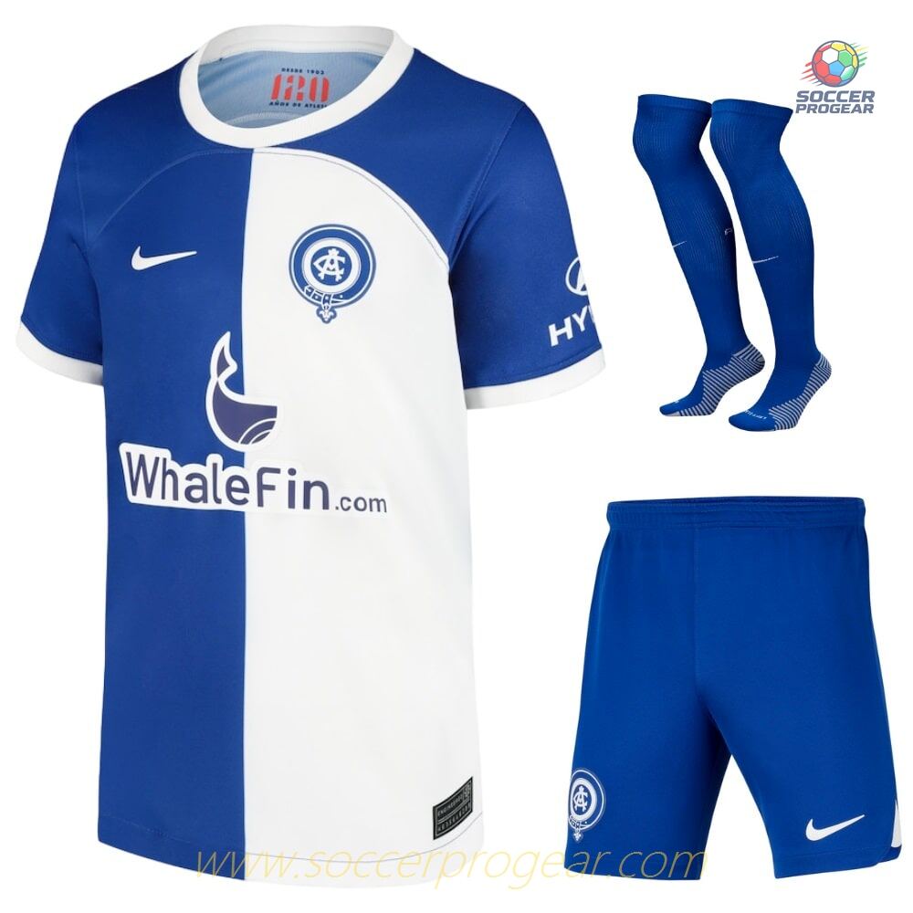 Atletico Madrid Away Kids Edition Jersey Set 2023 2024 Soccer Football Shirt