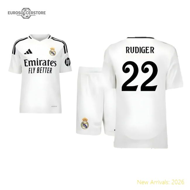 2024-2025 Real Madrid Home Youth Kit (rudiger 22) - Fan Design