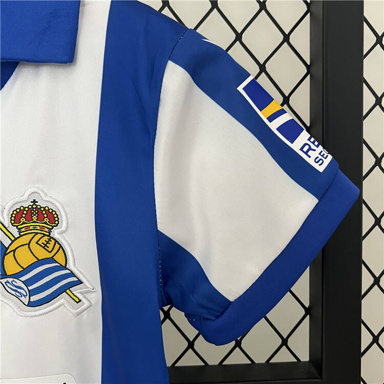 Premium Quality Kids Real Sociedad 2425 Home Football Kit ShirtShorts