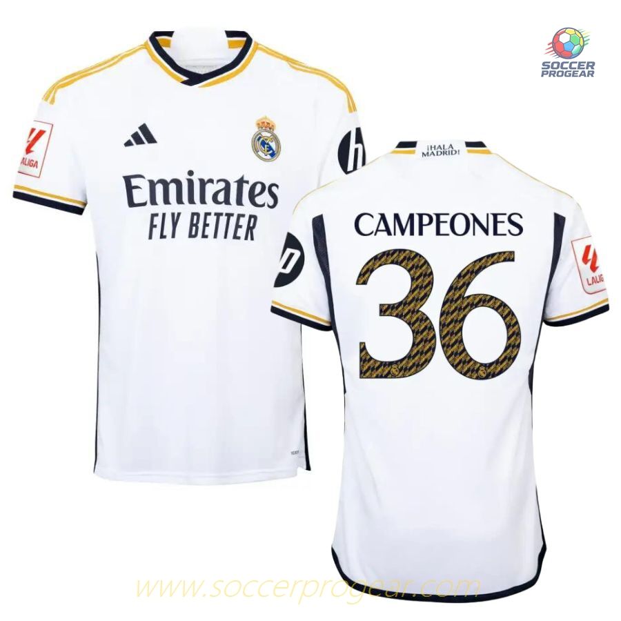 Real Madrid Football Jersey 2023 2024 Champions 36 Liga