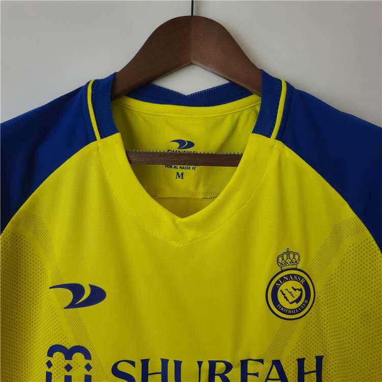 2223 Riyadh Victory Home Yellow Ronaldo Soccer Jersey Football Shirt