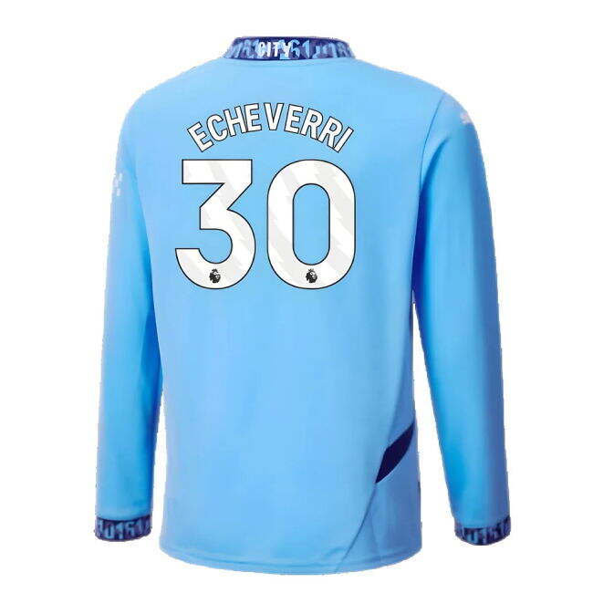Man City Long Sleeve 2024-2025 Home Shirt - (Youth
