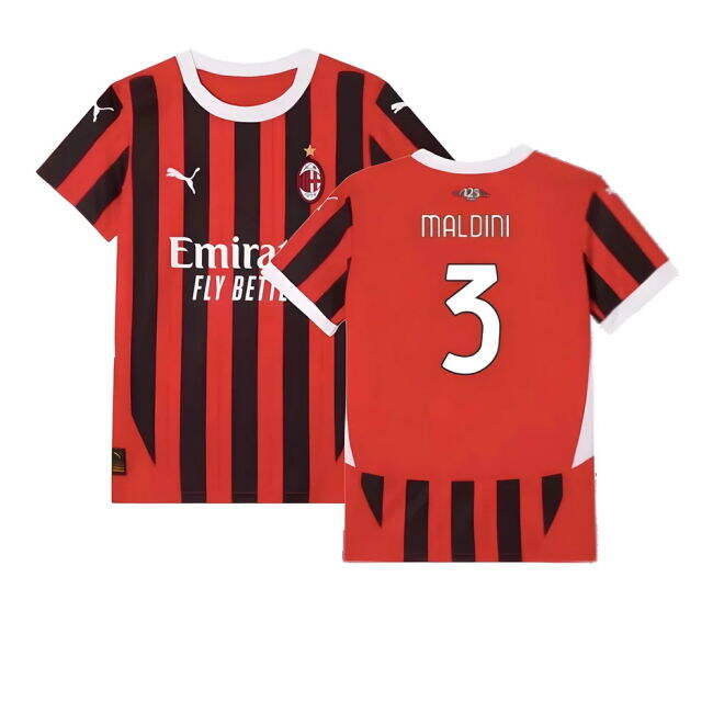 2024-2025 AC Milan Home Shirt (Kids) (Maldini 3) Quick Dry