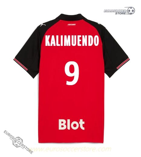 Rennes Home KALIMUENDO 9 Football Jersey 25-26 Season