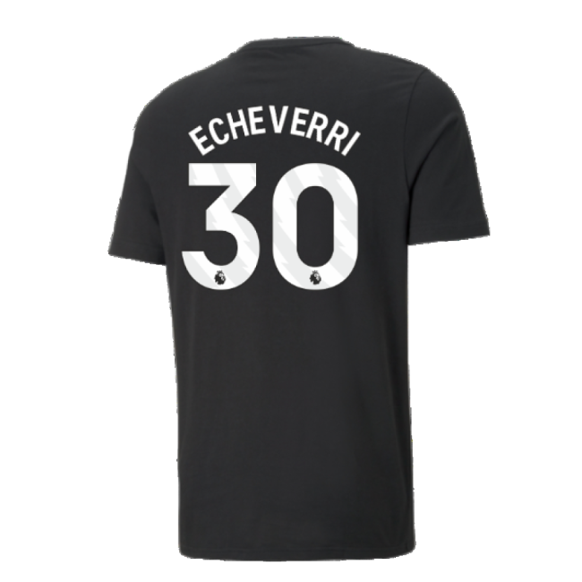 2024-2025 Man City ESS Tee (Black) (Echeverri 30)