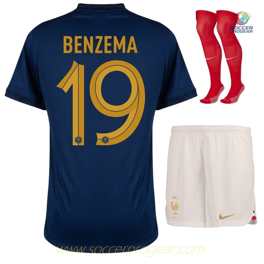 2022 WORLD CUP FRENCH TEAM CHILDREN'S JERSEY BENZEMA HOME