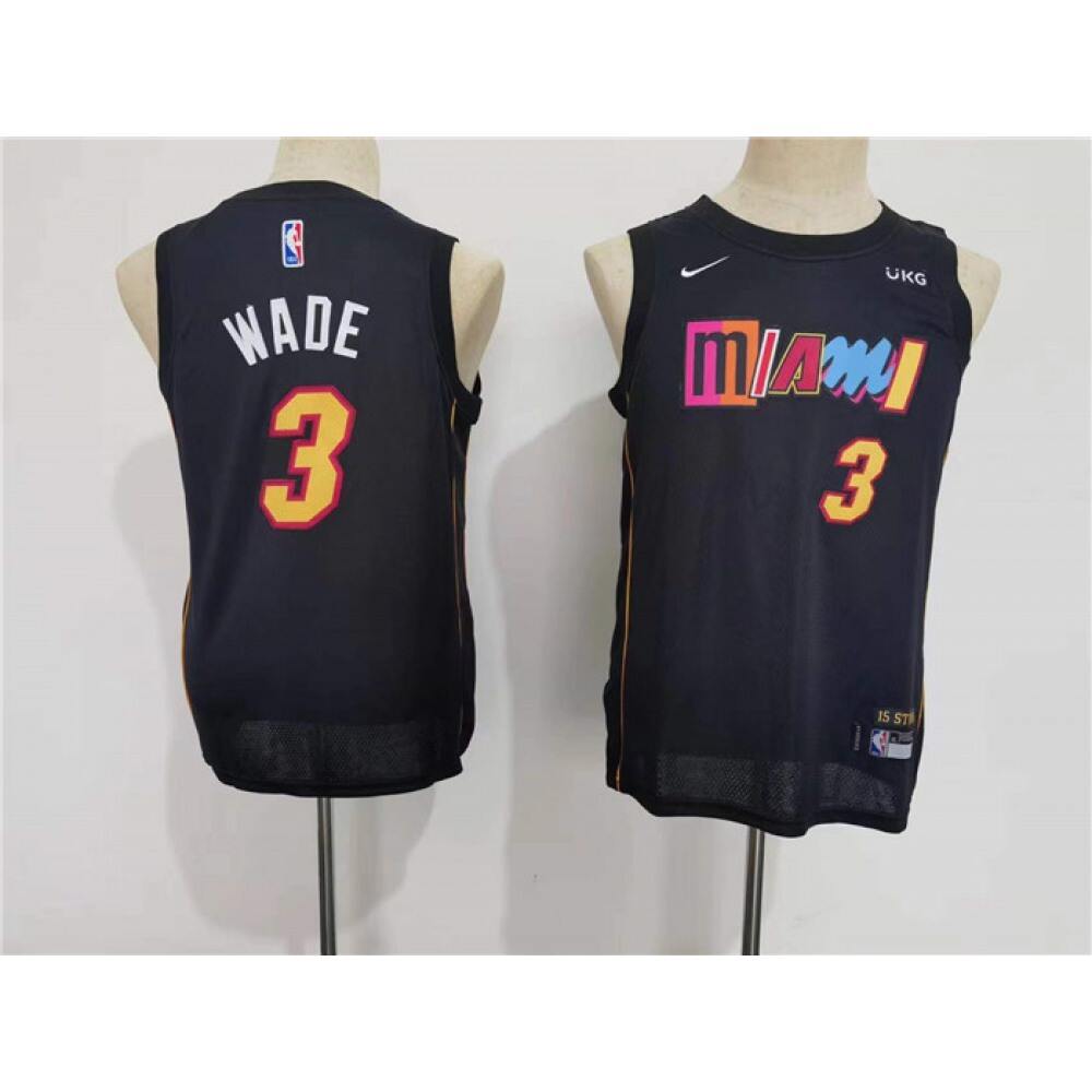 Affordable Men's Miami Heat #3 Dwyane Black Basketball Jersey