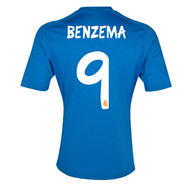 13-14 Real Madrid 9 Benzema Away Blue Soccer Jersey Shirt - Official