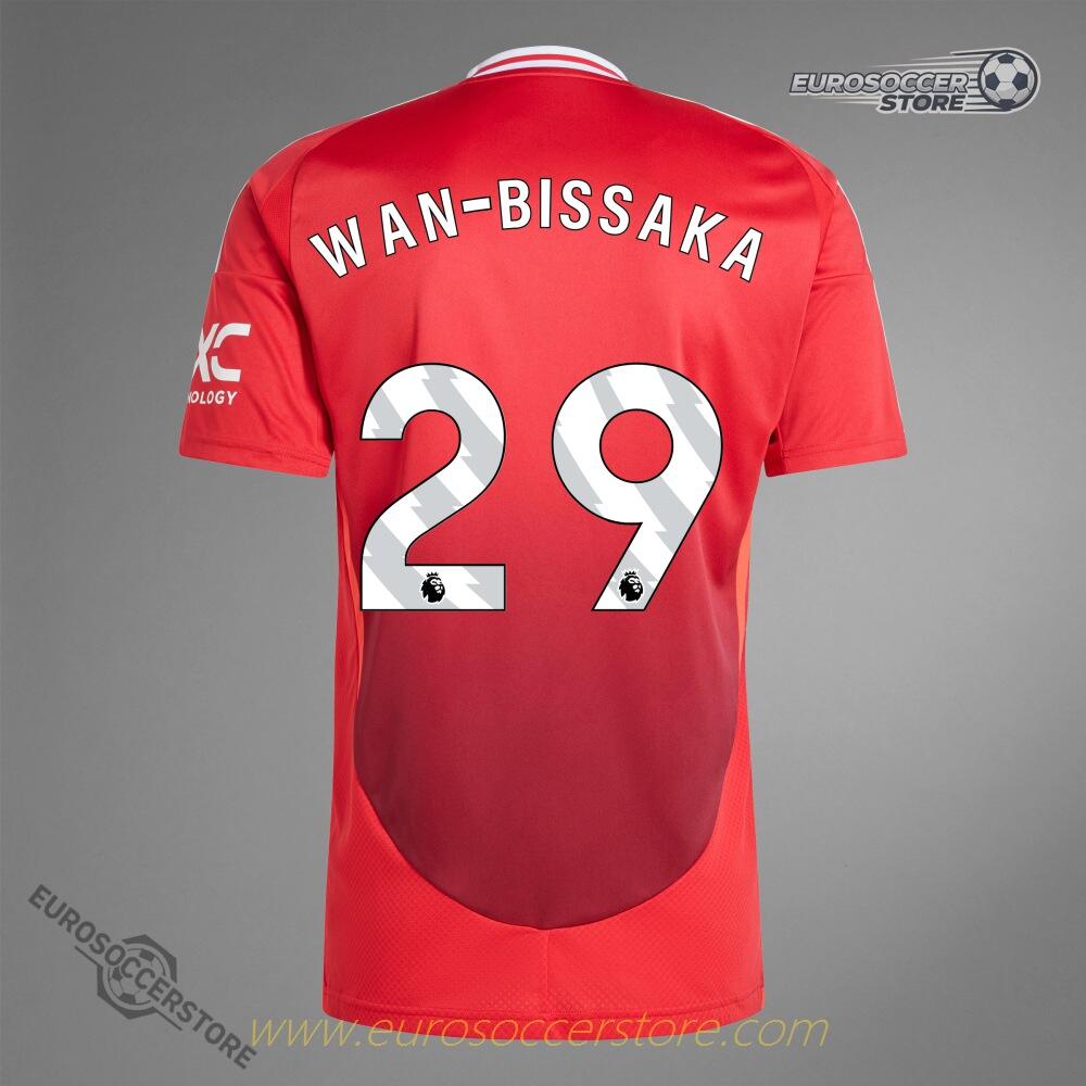 Manchester United's 24-25 Home Jersey, number 29, featuring WAN-BISSAKA