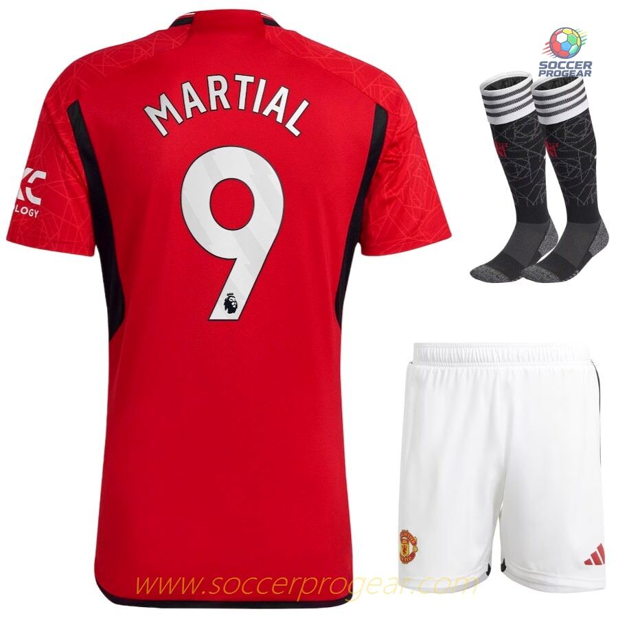 2023-24 MARTIAL MANCHESTER UNITED HOME KIDS KIT JERSEY