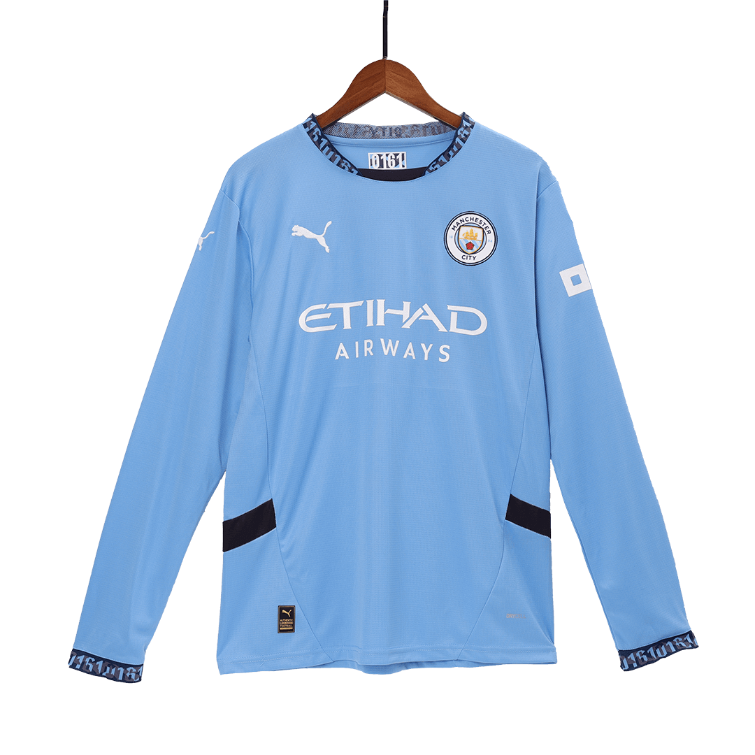 Manchester City Home Long Sleeve Soccer Jersey
