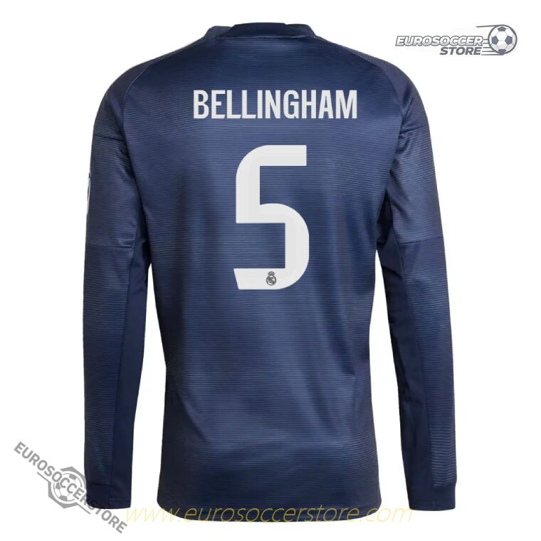 Real Madrid 25-26 Season Away Long Sleeve Jersey with BELLINGHAM 5 Printing