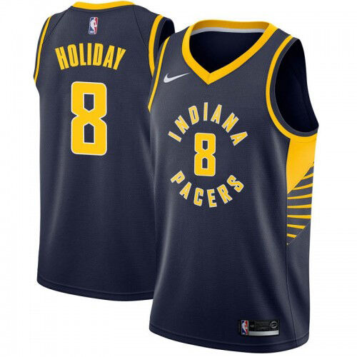 Pacers Justin Holiday #8 Official 2024 Icon NBA Swingman Jersey Blue